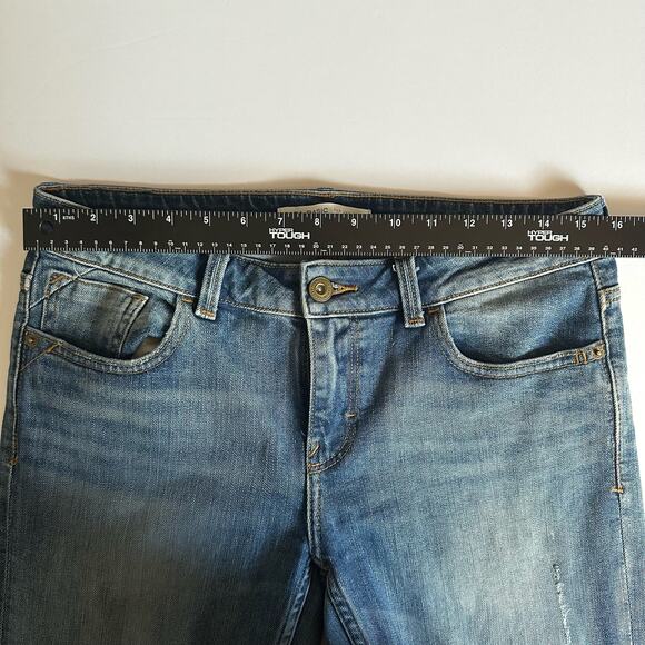 ZARA Basic Z1975 Denim Women's Rolled up embellished distressed Jeans Size US 8 - Picture 9 of 13